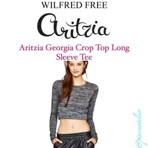 Wilfred Free Aritzia Georgia Crop Top in Heather Gray, Women’s Size X-Small